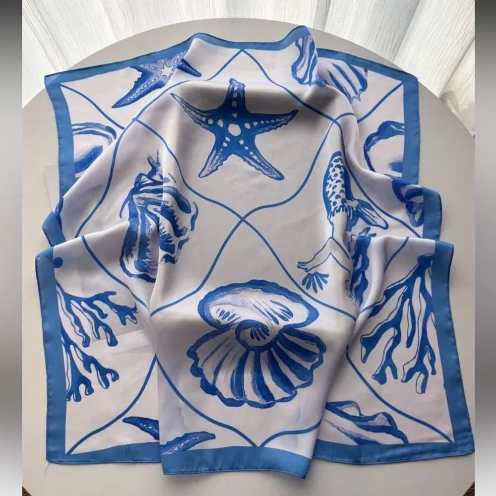 Coastal Shell Print Scarf N1443